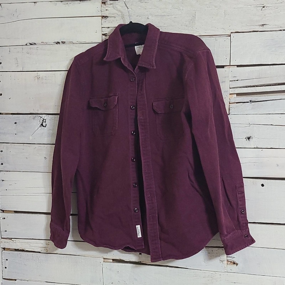 American Eagle Button Down Shirt Dark Burgundy